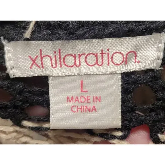 Xhilaration Womens Open-Front Knit Cardigan w short cuffed sleeves Size L EUC - Picture 8 of 10